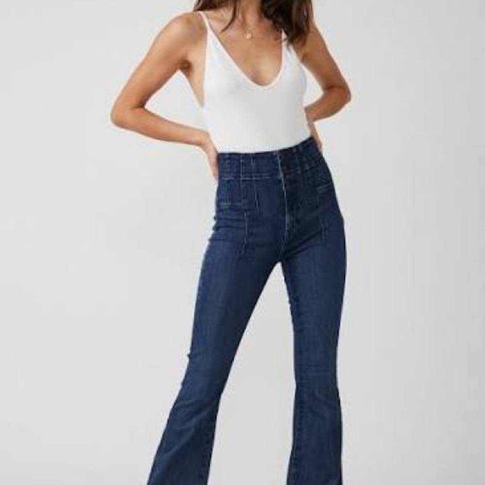 We The Free Dark Blue Denim Jeans